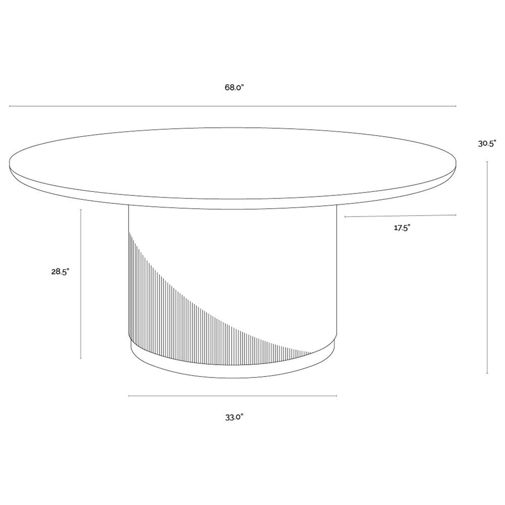 Club Collection By Sunpan Kalla 68" Round Dining Table in Charcoal and Brushed Gold - Table Only, , large