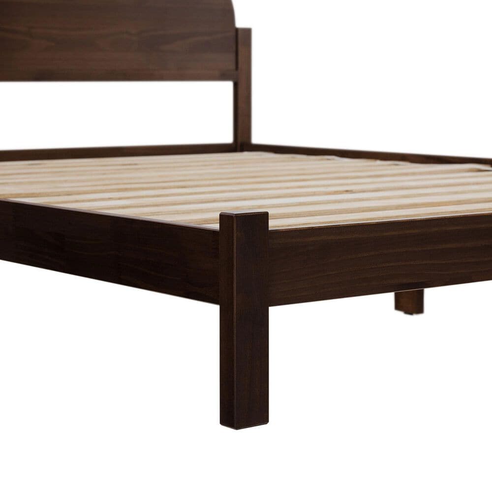 Walker Edison Elias Queen Platform Bed with Arched Headboard in Brown, , large