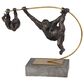 Maple and Jade 15" Resin Ape Sculpture in Blackish-Brown, Gold and Dark Gray, , large