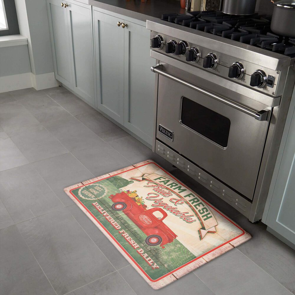 Karastan Dri-Pro Comfort Vegetable Trucks 1&#39;6&quot; x 2&#39;6&quot; Multicolor Door Mat, , large