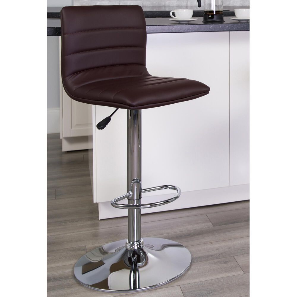 Flash Furniture Adjustable Barstool in Brown, , large