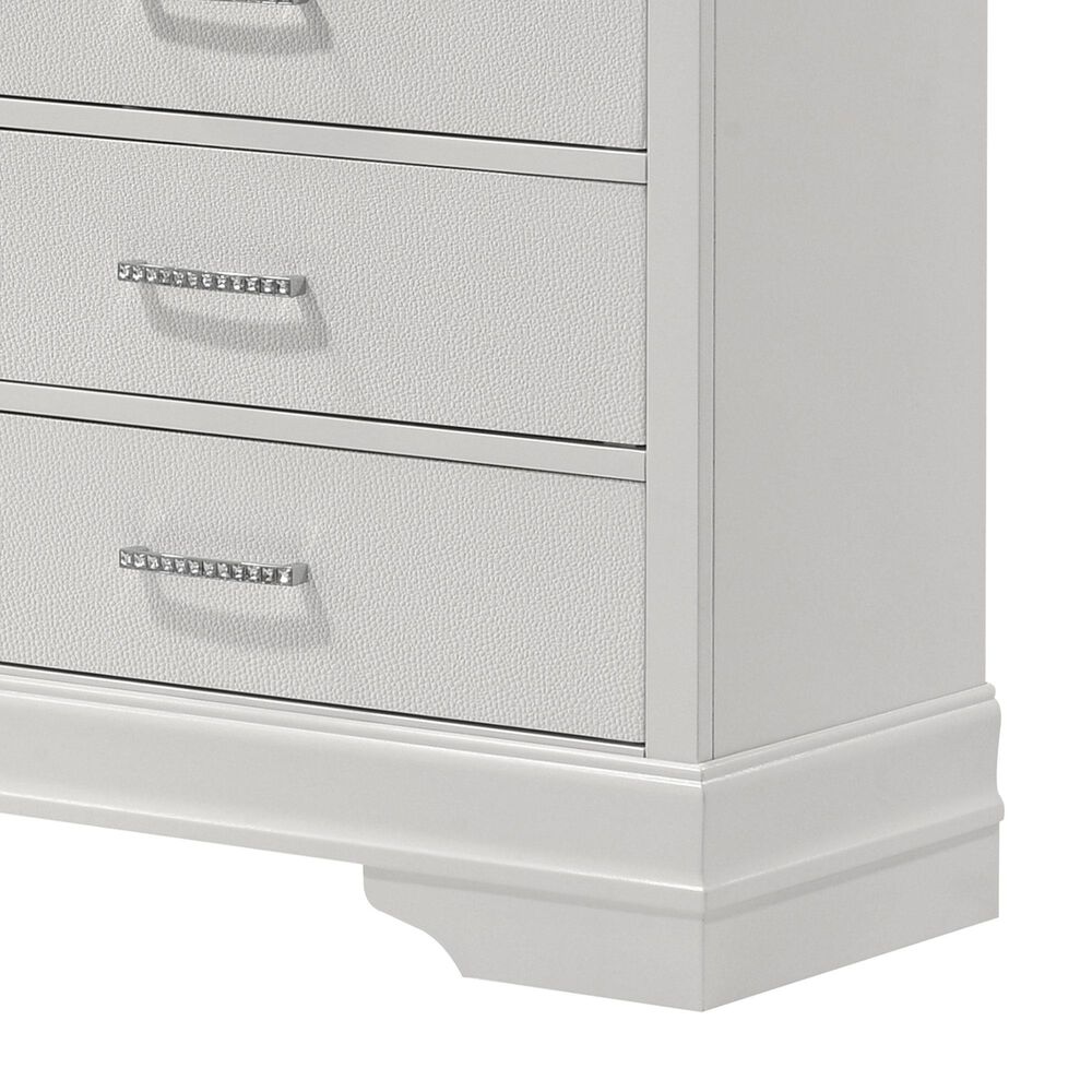 Crown Mark Amalia 6-Drawer Dresser and Mirror in White, , large