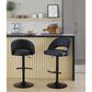 LumiSource Renee Adjustable Swivel Bar Stool with Black Faux Leather Upholstery in Black (Set of 2), , large