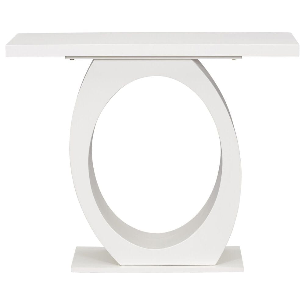 Hearth and Haven Mirod Console Table with Egg-Shaped Base in Beige, , large
