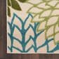 Nourison Aloha Floral 6" x 9" Green and Multicolor Indoor/Outdoor Area Rug, , large