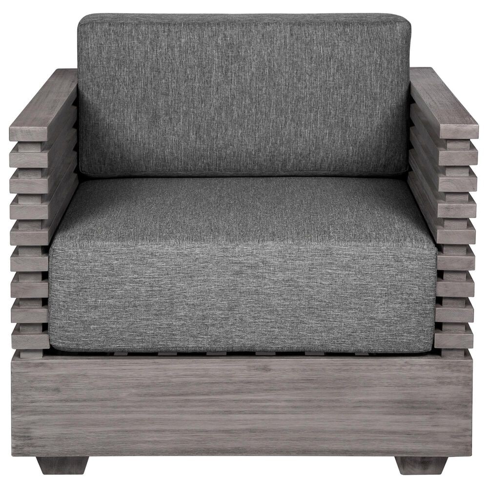 Armen Living Vivid Outdoor Patio Arm Chair in Light Gray, , large