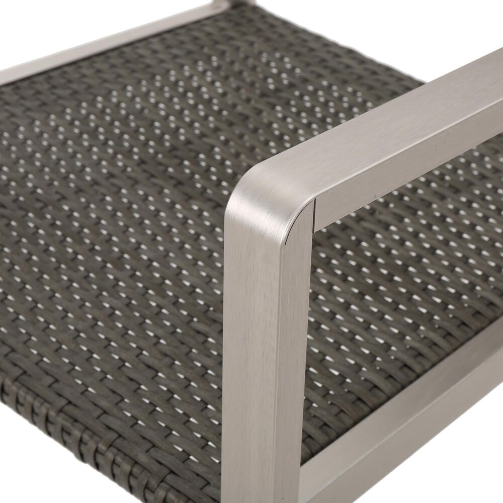 Hearth and Haven Cape Coral Outdoor Wicker Dining Chair in Grey &#40;Set of 2&#41;, , large