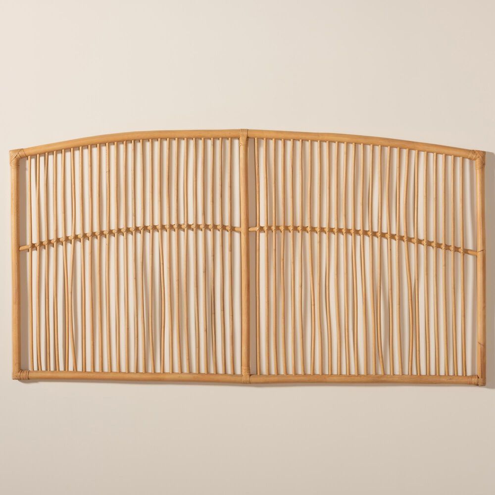 Baxton Studio Malvina Queen Wall Mount Headboard in Natural Brown, , large