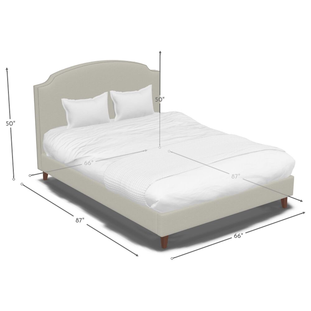 Jonathan Louis Design Lab Queen Platform Bed with Thrillist Pearl Upholstered in Walnut, , large