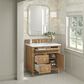 James Martin Vanities Lorelai 36" Single Vanity in Light Natural Oak with 3 cm White Zeus Quartz Top, , large