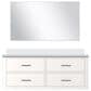 Lexora Home Castor 48" Single Bathroom Vanity in Black with 2 cm White Quartz Top, Rectangular Sink and 43" Mirror, , large