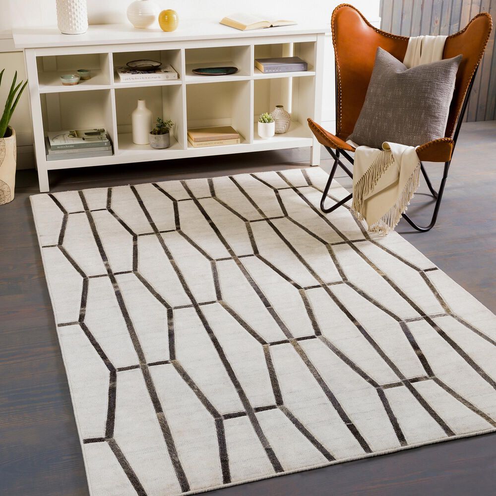 Surya Eloquent 10&#39; x 14&#39; Black, Charcoal and Gray Area Rug, , large