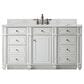 James Martin Vanities Bristol 60" Single Bathroom Vanity in Bright White with 3 cm Ethereal Noctis Quartz Top and Rectangular Sink, , large