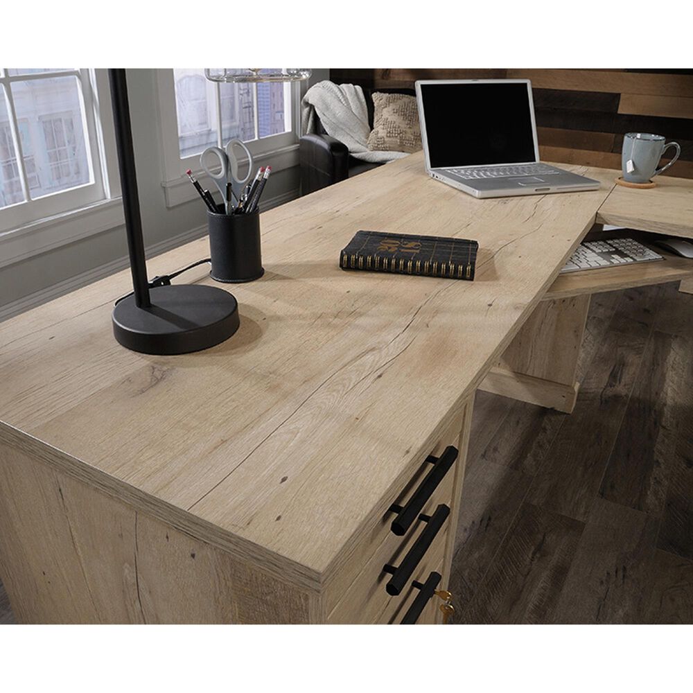 Sauder Aspen Post L-Shaped Desk in Prime Oak, , large