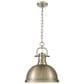 Golden Lighting Duncan 1-Light Pendant with Chain in Aged Brass, , large