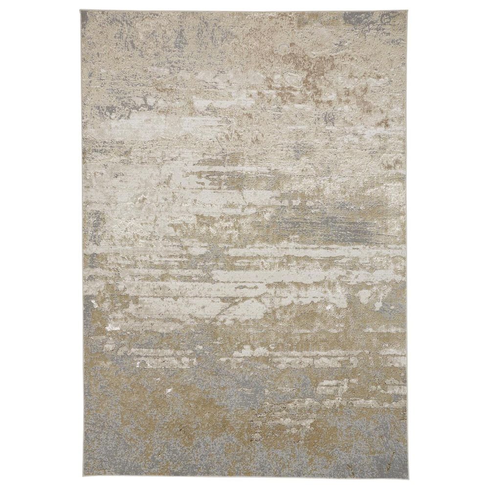 Feizy Aura 3567F 10" x 13"2" Beige and Gold Area Rug, , large