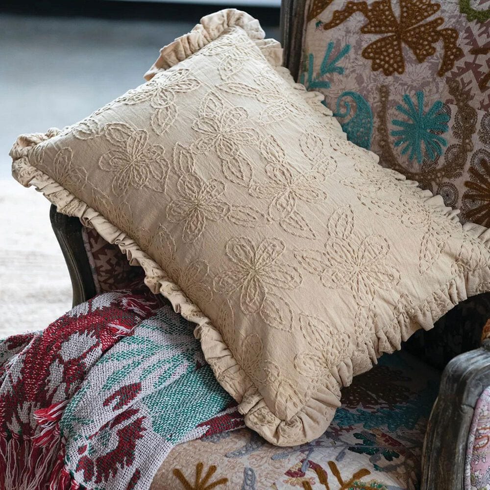 Creative Coop Cozy 16" x 24" Lumbar Pillow in Beige, , large