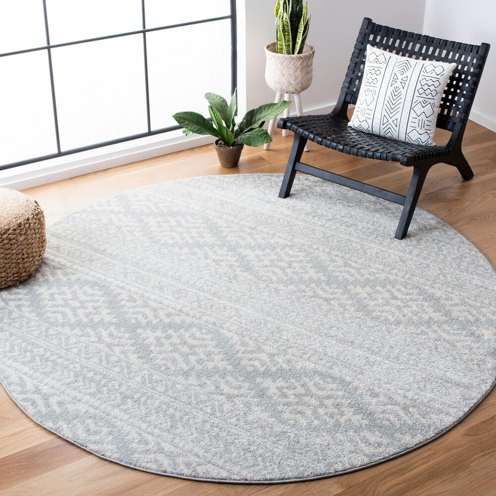 Safavieh Tulum TUL272  6&#39;7&quot; Round Grey and Ivory Area Rug, , large
