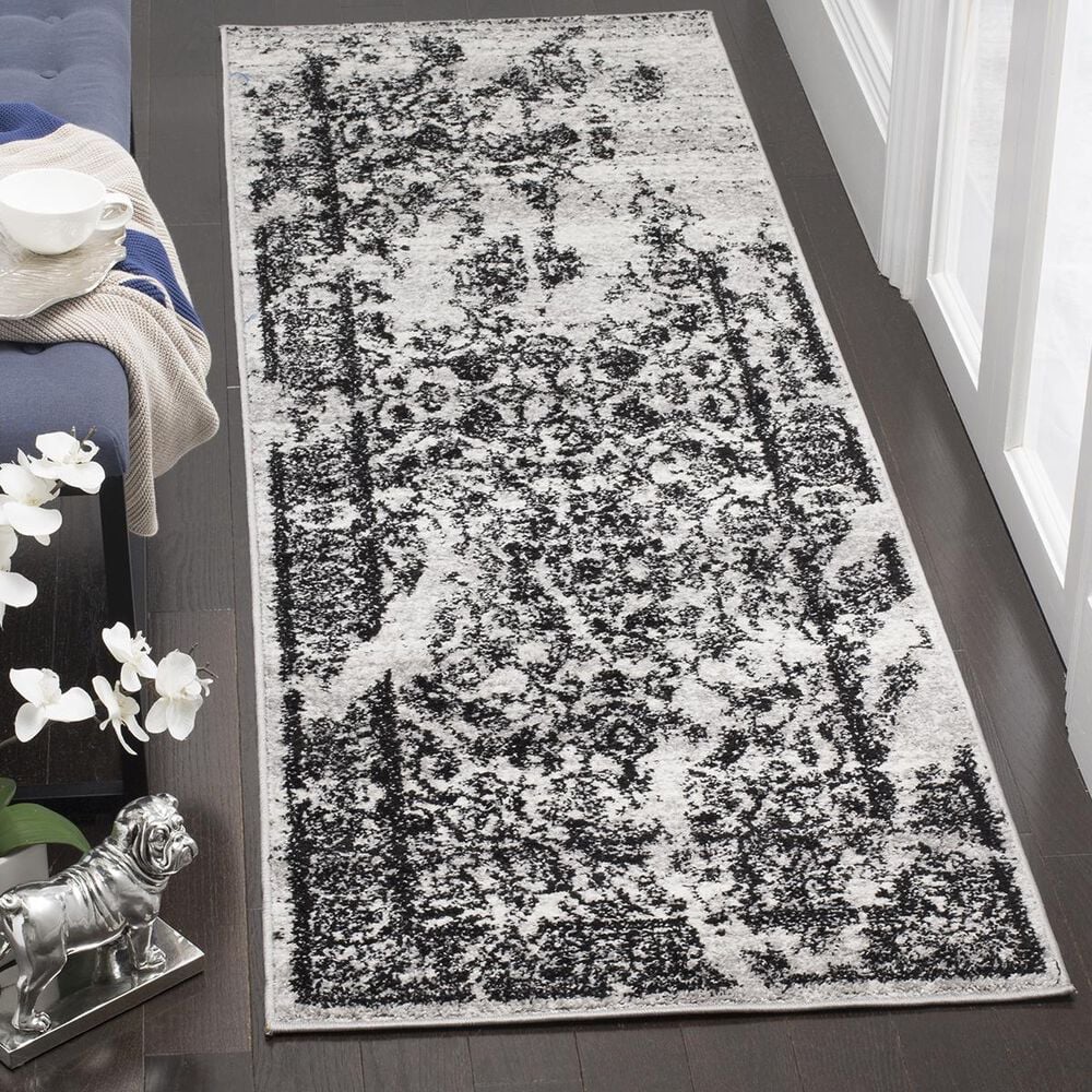 Safavieh Adirondack ADR101A-210 2"6" x 10" Silver/Black Runner, , large