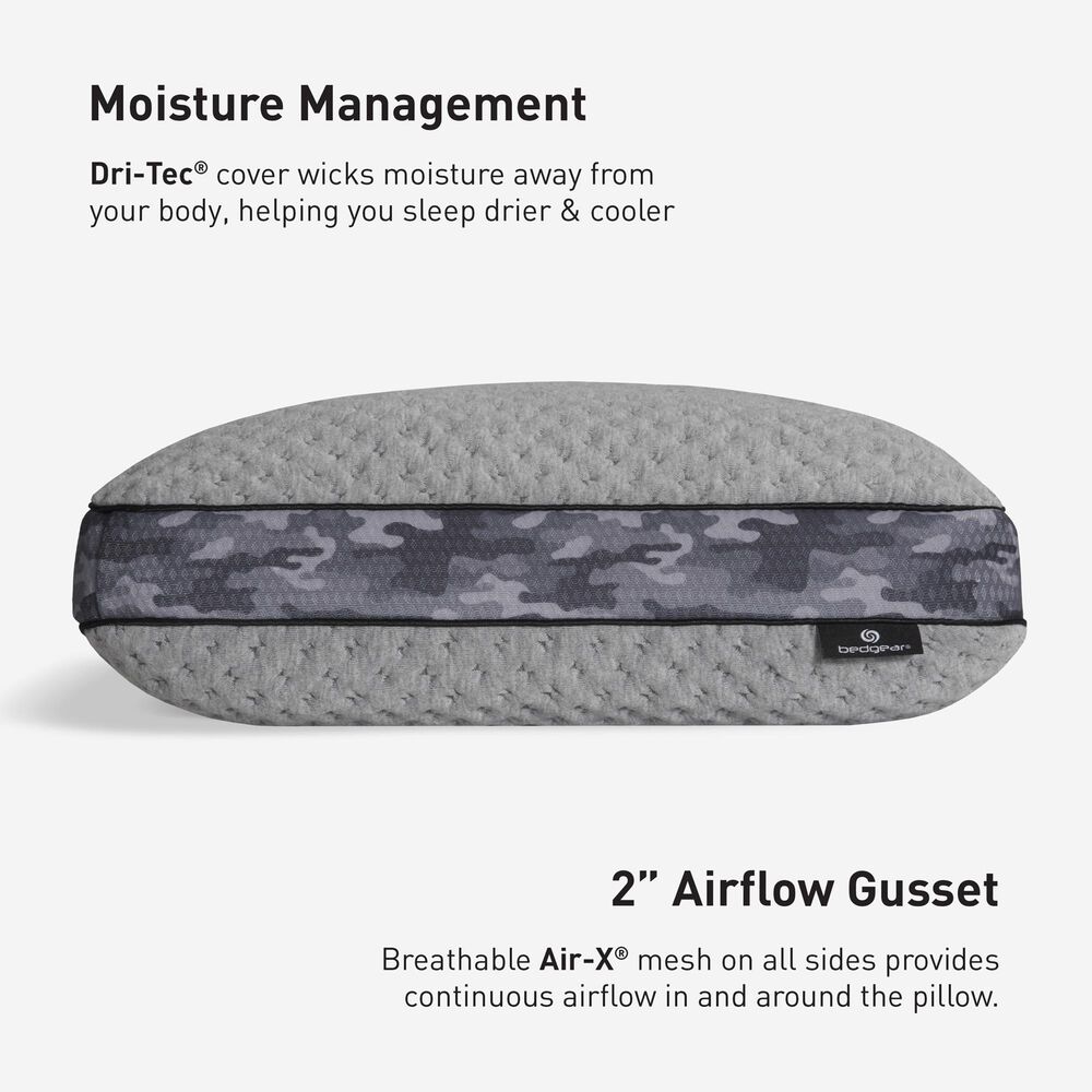 Bedgear Quest Multi-Position Performance Pillow in Gray and Lime Green, , large
