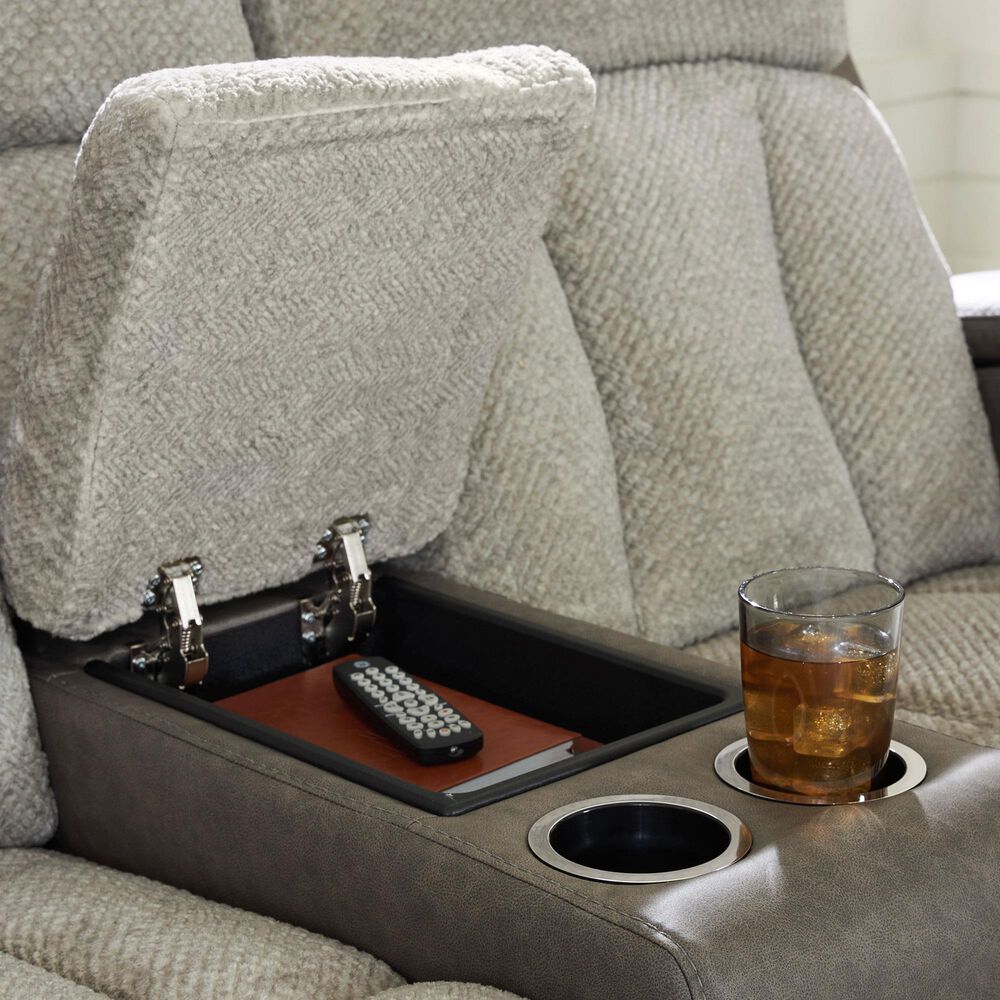 Ashley WhipLash Power Reclining Loveseat in Sisal, , large