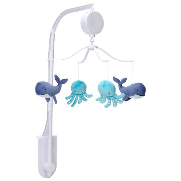 Lambs and Ivy Whales Tale Musical Baby Crib Mobile Toy in Blue, Grey and White, , large