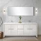 Lexora Home Lafarre 80" Double Bathroom Vanity in White with 2 cm White Cultured Marble Top and Rectangular Sinks, , large