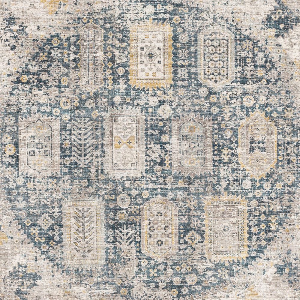 Surya Carlisle CSI2319 5&#39;3&quot; Round Dark Brown, Medium Gray, Off-White, Olive and Dark Blue Area Rug, , large