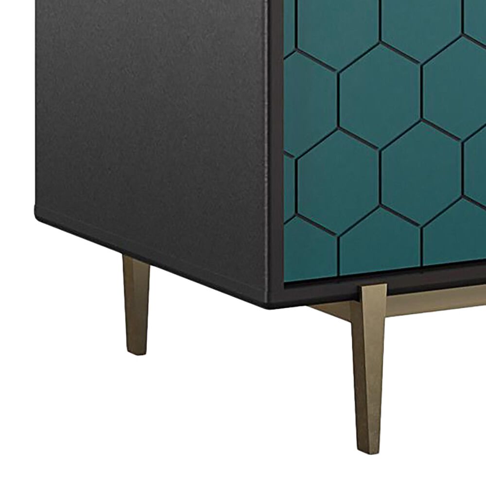 DHP Olivia 59.61&quot; TV Stand in Black and Geometric Pattern, , large