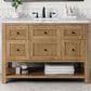 James Martin Vanities Breckenridge 48" Single Bathroom Vanity in Light Natural Oak with 3 cm Victorian Silver Quartz Top and Rectangular Sink, , large
