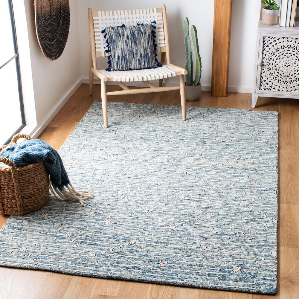 Safavieh Micro-Loop MLP178M 8&#39; x 10&#39; Light Blue and Ivory Area Rug, , large
