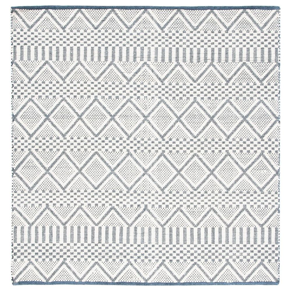 Safavieh Natura NAT857A 6" Square Ivory and Blue Area Rug, , large