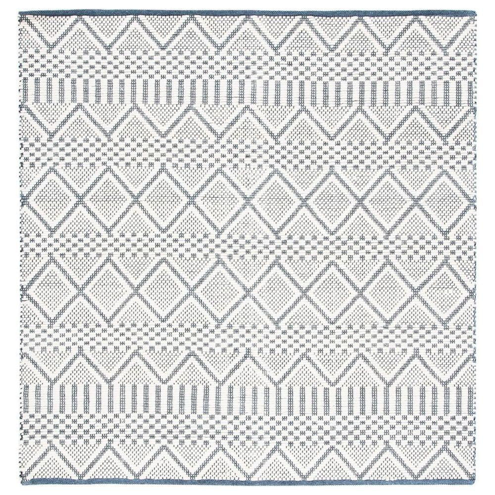 Safavieh Natura NAT857A 6" Square Ivory and Blue Area Rug, , large