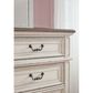 Ashley Realyn Vanity with Mirror and Stool in Chipped White and Brown, , large