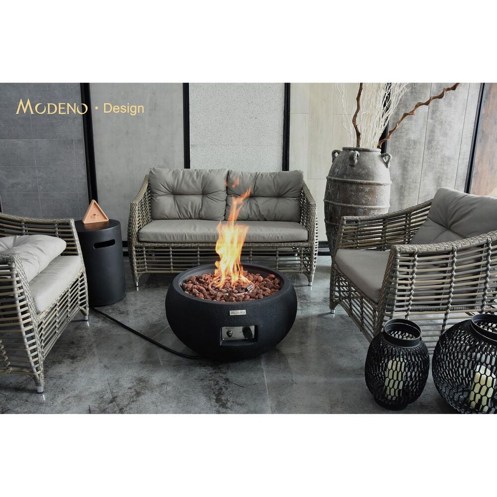 Elementi Fire York Round Liquid Propane Fire Table in Black, , large