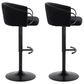 LumiSource Claire Swivel Adjustable Barstool with Black Velvet Upholstery in Black (Set of 2), , large