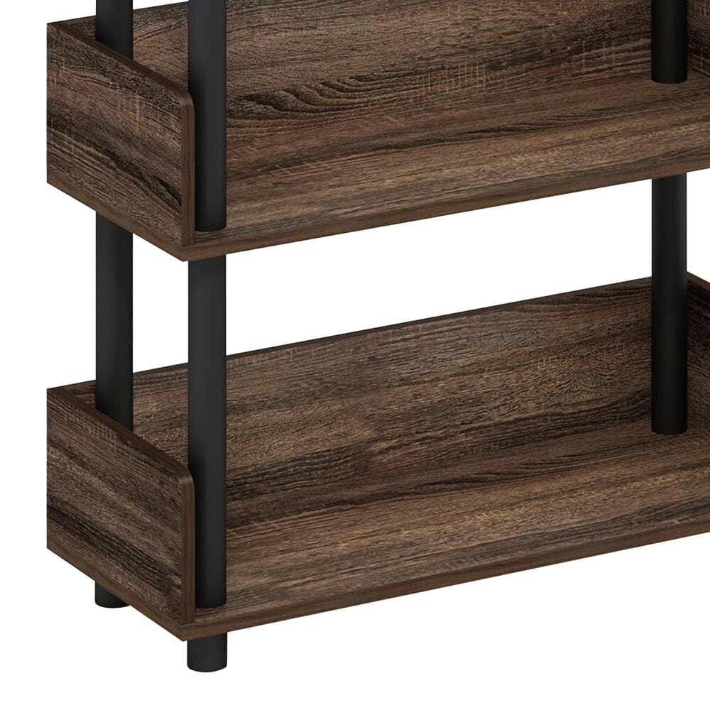 HOMLUX Turn-N-Tube 4-Tier Open Display Storage Bookshelf in Walnut, , large