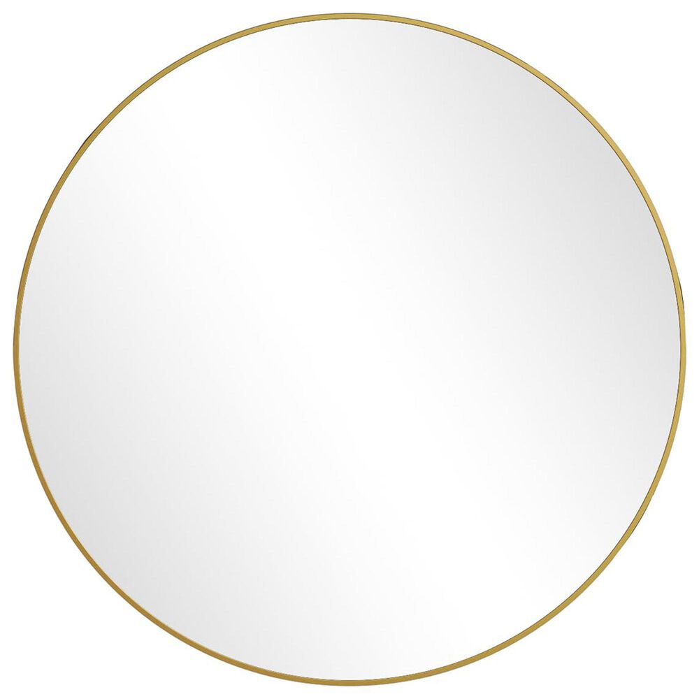 HOMLUX 30" Round Wall Mirror in Gold, , large