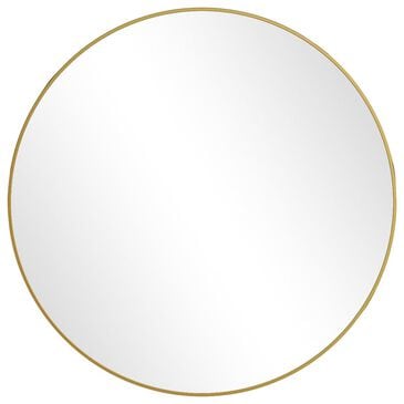 HOMLUX 30" Round Wall Mirror in Gold, , large