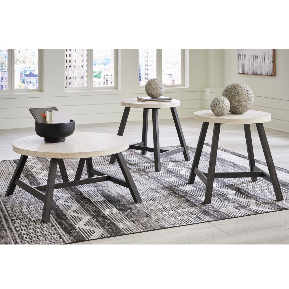 Ashley Fladona 3-Piece Table Set in Black and White, , large