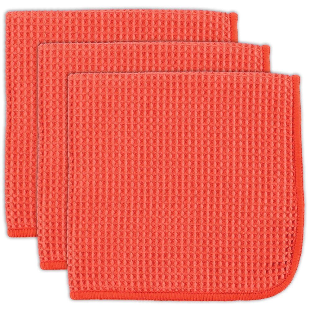 Mukitchen Microfiber Waffle Weave Dish Cloth in Coral (Set of 3), , large