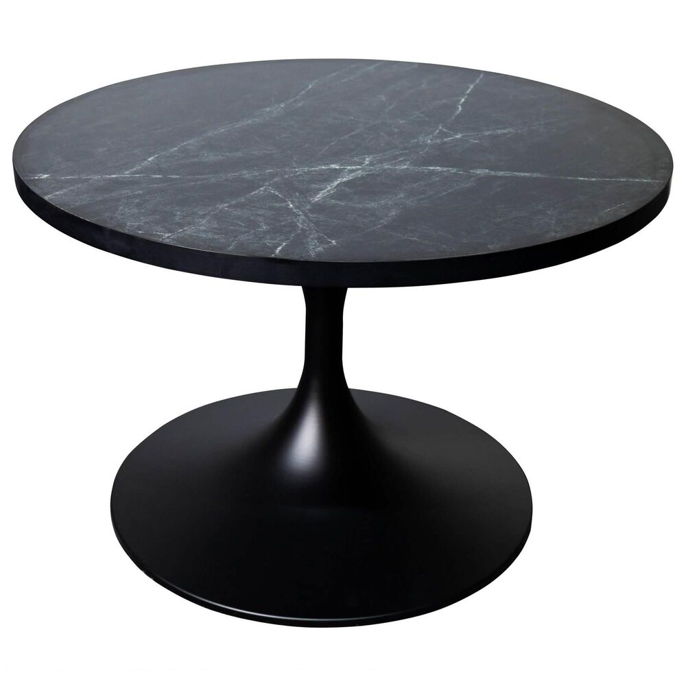Leisuremod Verve 27" Coffee Table with MDF Top in Black and Black Marble, , large