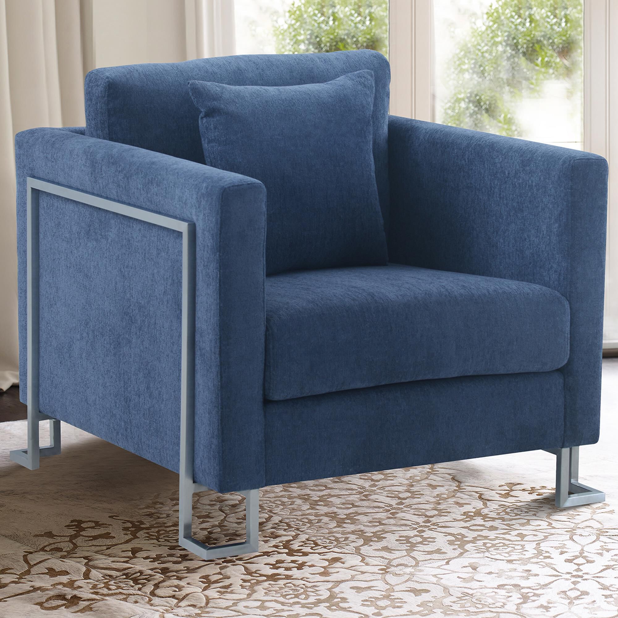 Steel blue accent chair 2025