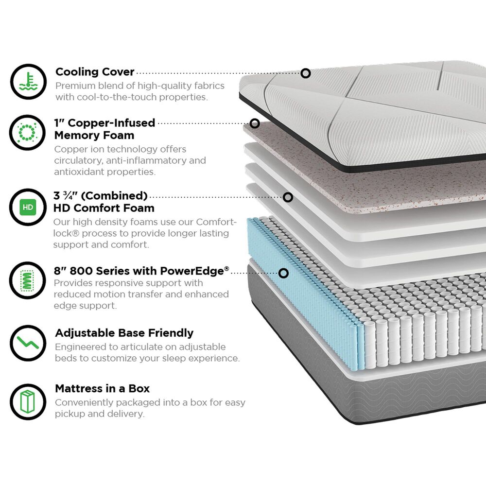 Southerland Rose Plush Hybrid Twin Mattress with High Profile Box Spring, , large