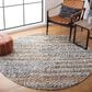 Safavieh Natura NAT720Z 6" Round Ivory and Black Area Rug, , large