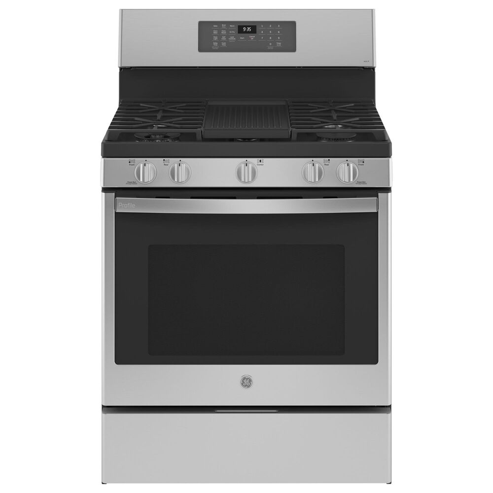 GE Profile 30" Freestanding Dual Fuel Range in Fingerprint Resistant Stainless Steel, , large