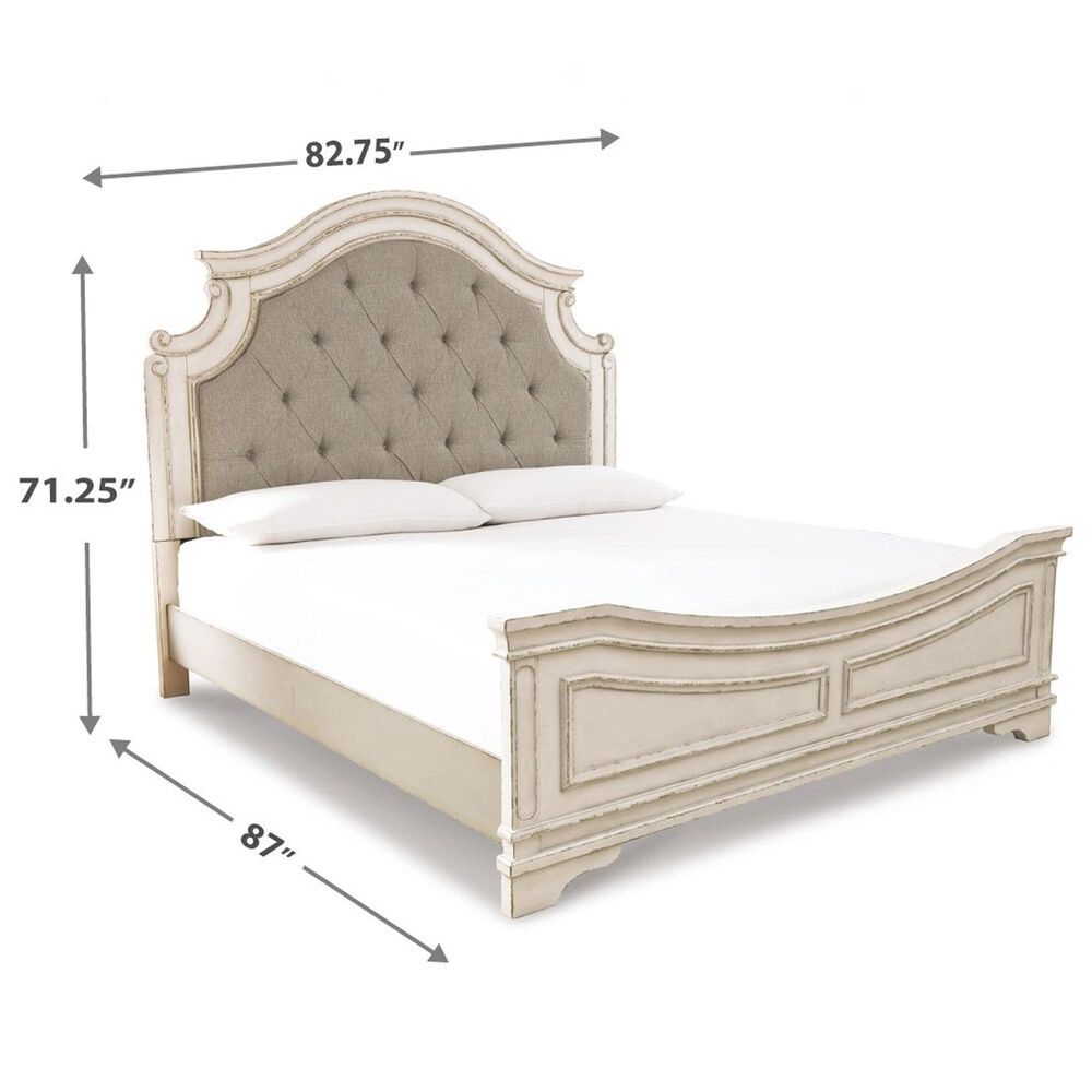 Ashley Realyn 5-Piece King Bedroom Set in Chipped White and Distressed, , large