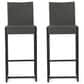 Hearth and Haven Conway Bar Stool in Grey and Black (Set of 2), , large