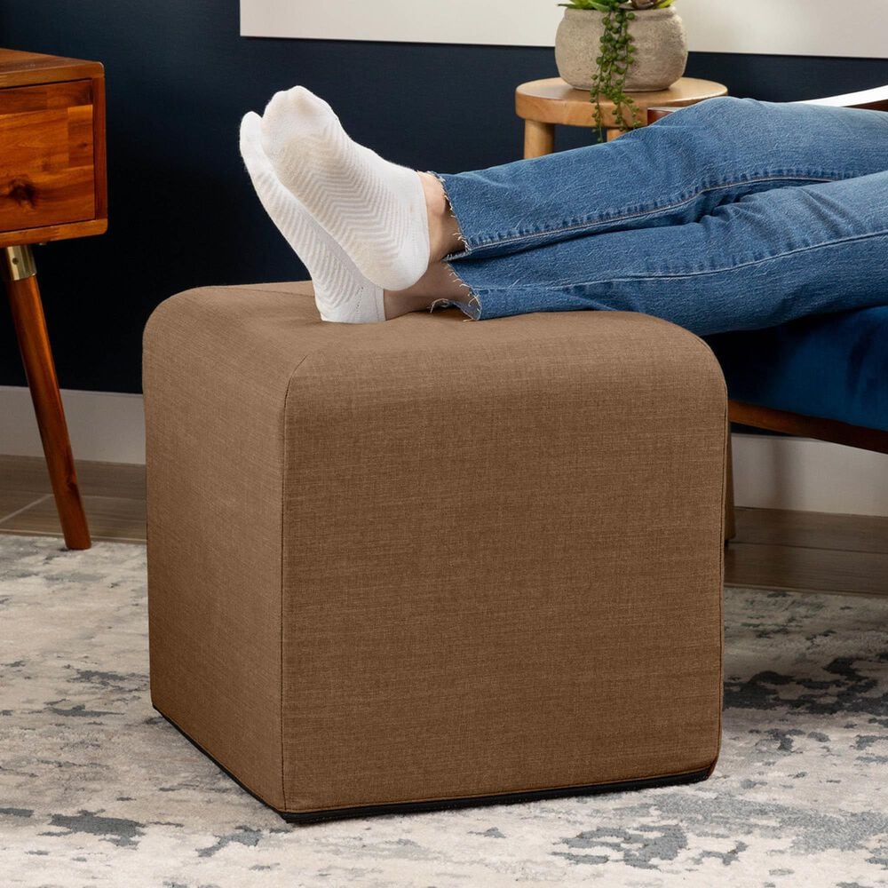 Jaxx Monroe Small Ottoman in Earth Brown, , large