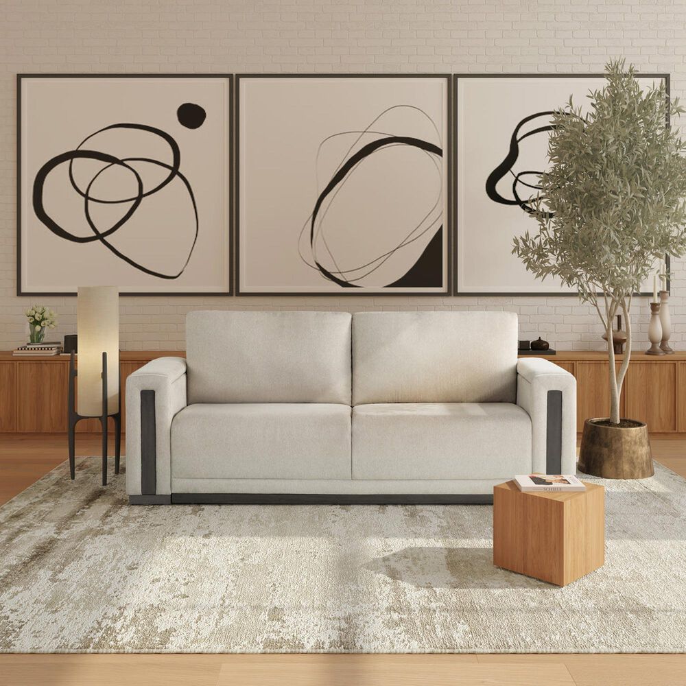 Lifestyle Solutions Riles Stationary Storage Sofa in Beige, , large